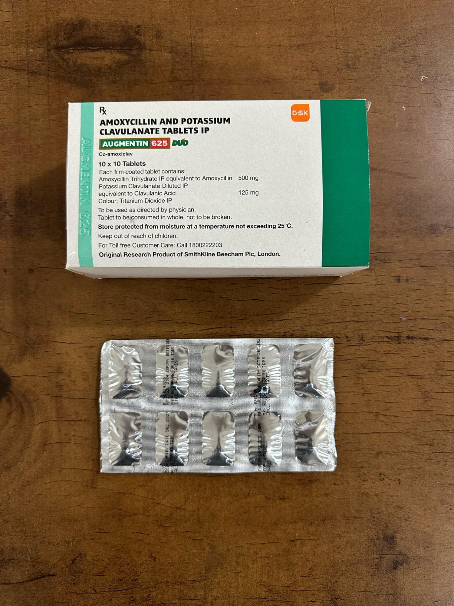 Augmentin - Amoxycilin and Potassium Clavulante 625 Mg Tablets image 1