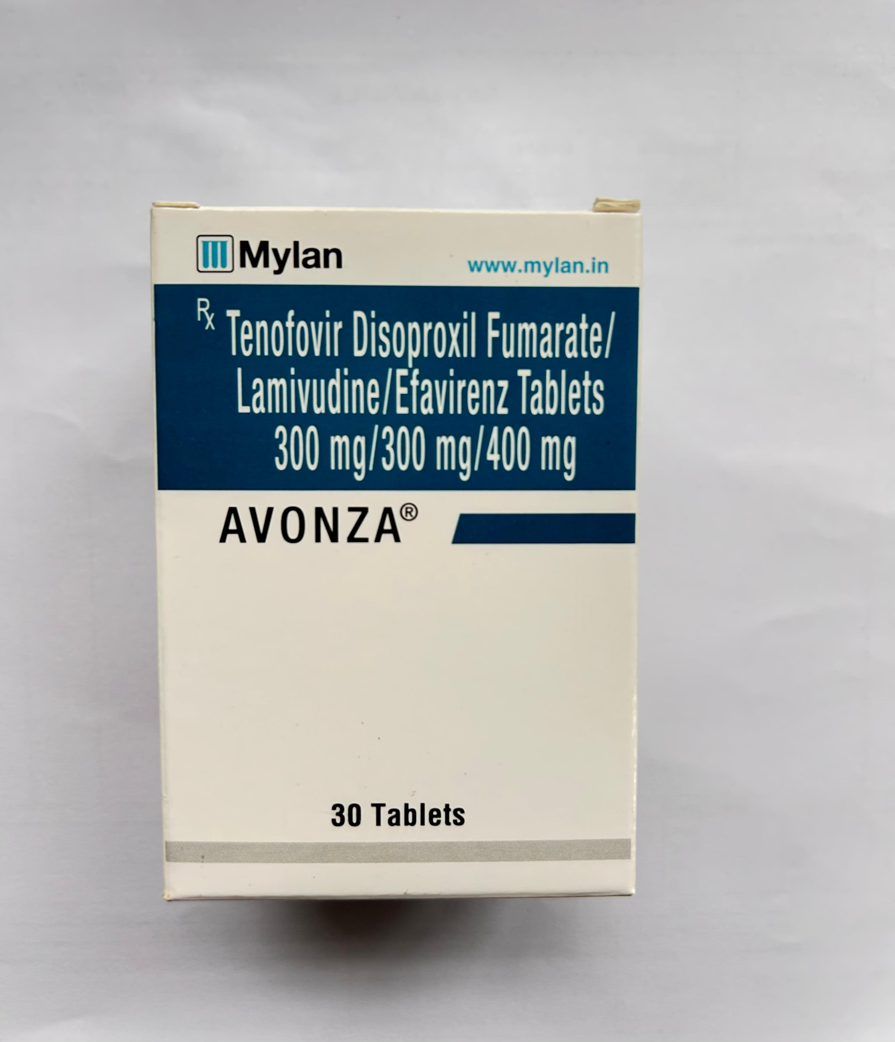 Avonza - Tenofovir Disoproxil Fumarate, Lamivudine, and Efavirenz Tabs image 1