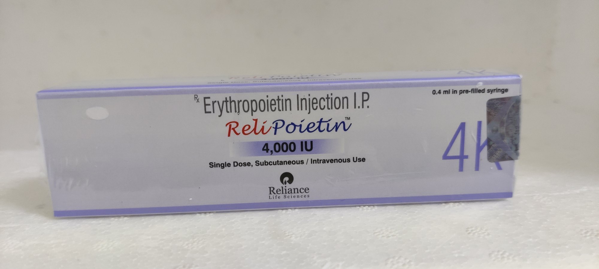 Relipoietin - Erythropoietin 4000 IU Injection image 1
